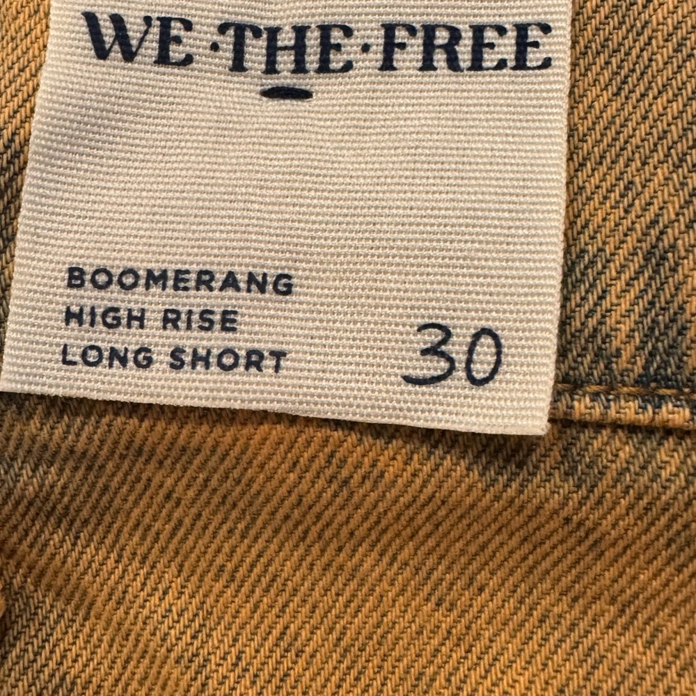 Free People We The Free Boomerang High Rise Long Shorts Size 30 Cowboy NEW - Picture 13 of 13